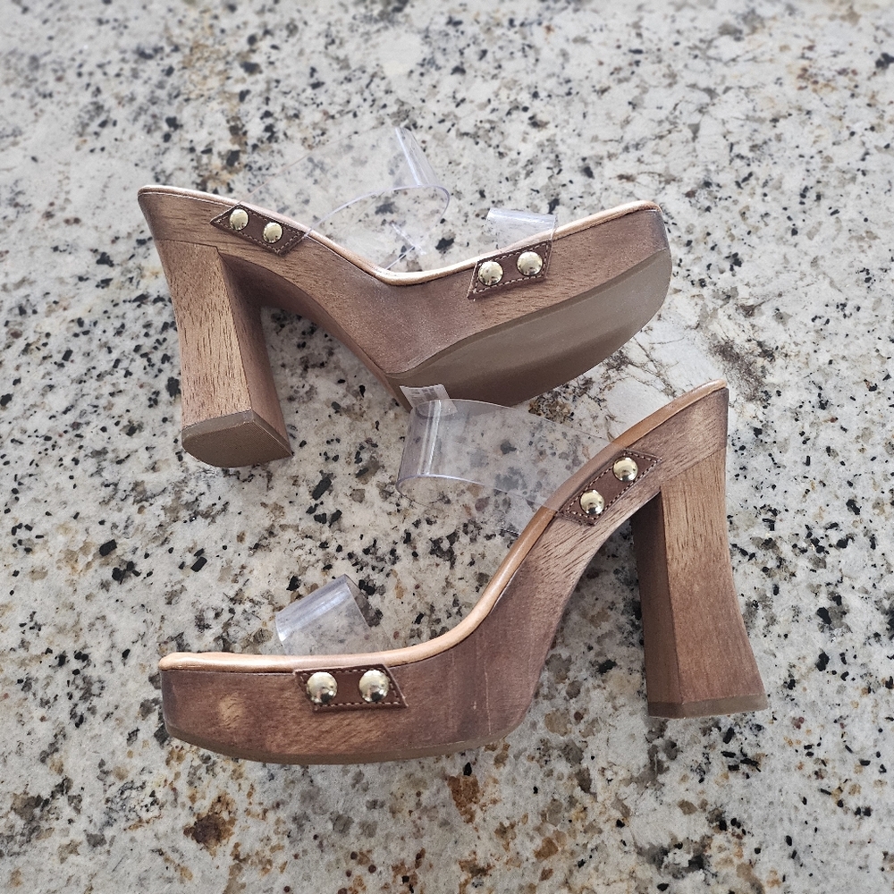 SCHUTZ Tansparent Block Heel Sandals - Picture 9 of 13